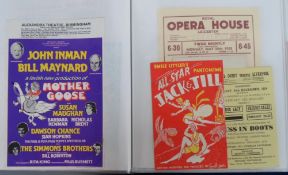 Theatre, 90+ theatre handbills/flyers, 1950s-80s includes Charlie Cairoli, Dickie Valentine,