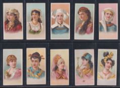 Cigarette cards, Teofani, Head Dress of all Nations (plain backs), set 20 cards (gen gd)