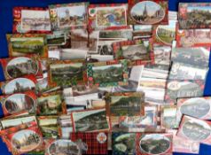 Postcards, Scotland, a selection of approx. 200 cards to include tartan borders (38), Trossachs,