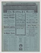Football programme, Reading Reserves v Millwall Reserves, 7th November 1936, London Combination (vg)