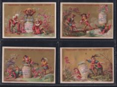 Trade cards, Liebig, French Language, S96 Scenes in Old German Costumes, set 10 cards (gd)