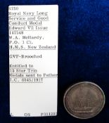 Militaria, Medal, a Royal Navy Long Service and Good Conduct Medal, Edward VII, issued to W.A.