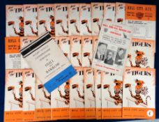 Football programmes, Hull City Homes, 1956/57, 29 programmes including Workington, Bradford PA,