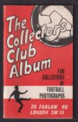 Football album, The Collectors Club Album, unused album for Football Photographs, 1960's, scarce (