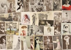 Postcards, a mainly theatrical collection of approx. 100 cards, mostly actors and actresses.