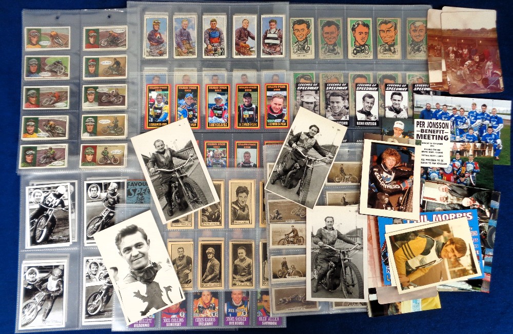 Speedway, a selection of photos, postcards, cigarette & trade cards all speedway related inc. 70+