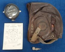 Militaria, RAF, 4 items to include C type flying helmet complete with webbing chinstrap (no rubber