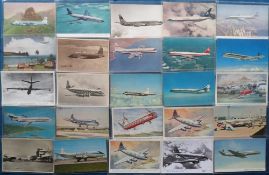 Postcards, Aviation, a post WW2 mix of approx. 63 civil aviation cards, plus 4 photographs with a
