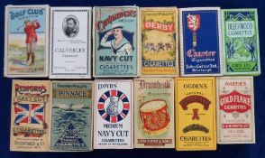 Cigarette packets, a collection of 12 packets all with slides and each to hold 10 cigarettes,