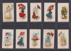 Cigarette cards, Lambert & Butler (Overseas), Flag Girls of All Nations (set, 25 cards) (vg)