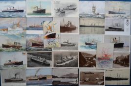 Postcards, Shipping, a shipping selection of 27 cards, with 3 RPs of Aden, ship inc. M.S