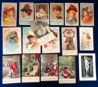 Tobacco advertising, USA, a collection of 17 non-insert advertising cards, all featuring