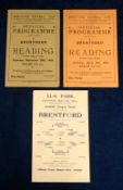 Football programmes, three programmes, Reading v Brentford 6 May 1944 FL (South) (single sheet, tc),