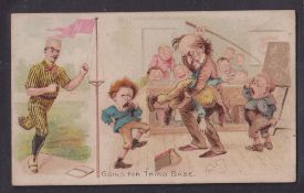 Cigarette card, USA, Baseball, Duke's, Talk of The Diamond, type cad, 'Going for Third Base' (slight