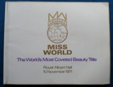 Collectables, Miss World 1971 Variety Club of Great Britain official programme together with an