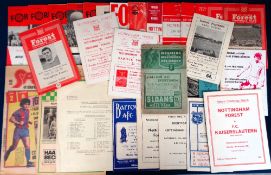 Football programmes, Nottingham Forest, home & away selection, mostly friendlies & testimonial
