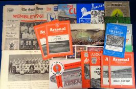 Football programmes etc, selection, 20+ items including programmes Arsenal homes v Wealdstone 2