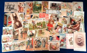 Trade cards, USA, a collection of approx. 50 early non-insert tea & coffee advertising cards, some