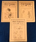 Football programmes, Tottenham Hotspur, three Home programmes v Crystal Palace Res 27 Dec 1926,