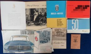 Transportation, 9 motoring advertising items to include MG Midget Drophead Coupe cardboard