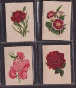 Tobacco silks & cigarette cards, Flowers, 3 sets, Morris English Flowers (Silk issue, Panel