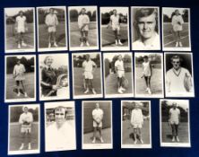 Tennis postcards, a collection of 17 photographic cards all showing Male & Female tennis stars