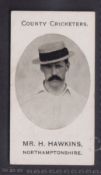 Cigarette card, Taddy, County Cricketers, Northamptonshire, type card, Mr. H. Hawkins (vg) (1)