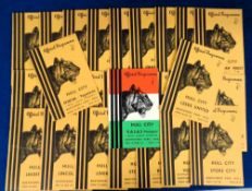 Football programmes, Hull City Homes, 1955/56, 27 programmes including Leeds, West Ham, Liverpool,