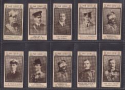 Trade cards, War Portraits, 10 cards from 10 issuers - Hillaby's, Eddowes, Clure, Coppicks, Eddison,