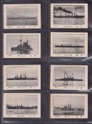 Cigarette cards, Japan, Anon, Japanese Warships, 'M' size (30 cards, set?) (all with hinges to