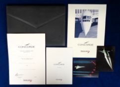 Aviation, Concorde, a grey British Airways leatherette pouch containing brochure, Flight
