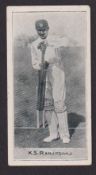 Cigarette card, D. & J, MacDonald, Cricketers, type card, K. S. Ranjitsinhji (gd) (1)