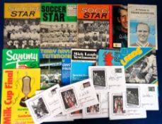 Football autographs etc, selection of mostly signed items to include programmes, magazine