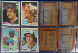 Trade cards, Topps, Baseball, large quantity of cards in plastic pages contained in 6 storage