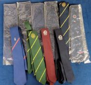 Football, Referee Ties, ten referee ties, FA (Blue with FA logo, x2), PGMO (Blue with PL, FL & FA
