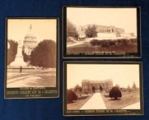 Cigarette cards, USA, Allen & Ginter, Views, three cards, 'XL' size, approx. 225mm x 150mm,