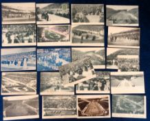 Olympic postcards, a collection of 22 printed cards, mostly b/w showing scenes from the Opening of