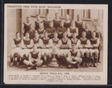 Trade cards, Boys' Magazine, Football Teams, 1928, sepia, 'XL' size, ref. H146 (7), 182mm x 118mm (