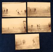 Football postcards, London Caledonians v Ealing, five photographic match action cards early 1900'