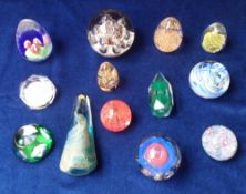 Collectables, glass paperweights, 13 examples to include Caithness Fairyland no 36 of 100, Langham