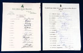 Cricket autographs, South Africa, two signed sheets, one from the Third Test v England played in