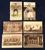 Football postcards, a collection of 6 cards inc. photographic team groups for Southport, Coventry