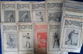 Boxing, 'Boxing' UK Magazine (1937-40) 33 issues inc. 2 featuring Joe Louis to the cover (gen gd)