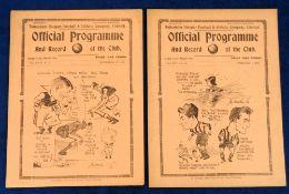 Football programmes, Tottenham Hotspur, two Home programmes v Grimsby 4 Feb 1933 Div 2, & v