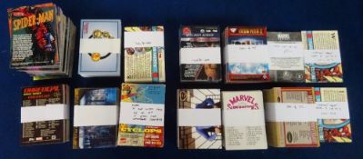 Trade cards, Various issuers, 12 apparently complete sets, all Superhero / Sci Fi related modern