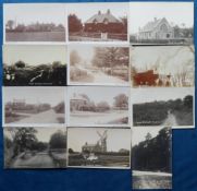 Postcards, Hampshire, a selection of 12 RPs with 11 of Silchester Hampshire, and 1 of Hempton Common