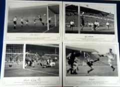 Football autographs, selection of signed Limited Edition prints, depicting former England