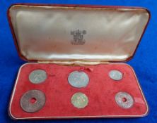Coins, Federation of Nigeria 1959 proof 6 coin set in red presentation box (some age marks o/w gd)
