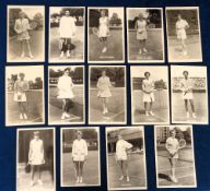 Tennis postcards, a collection of 14 photographic cards all showing Female tennis players from the