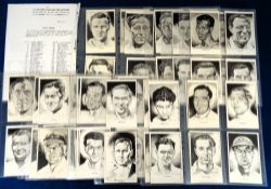 Trade cards, Odham's Press, Sports Fanfare (Sportsmen, drawings by 'Macnamara'), Postcard backs,
